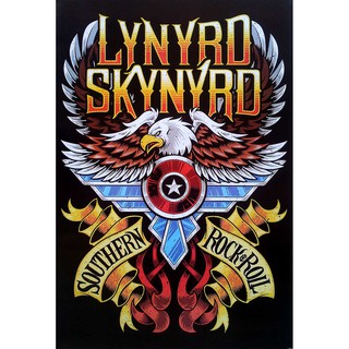 โปสเตอร์ รูปวาด กราฟฟิก วง ดนตรี ร็อก Lynyrd Skynyrd POSTER 24”x35” Inch American Southern Blues Hard Rock