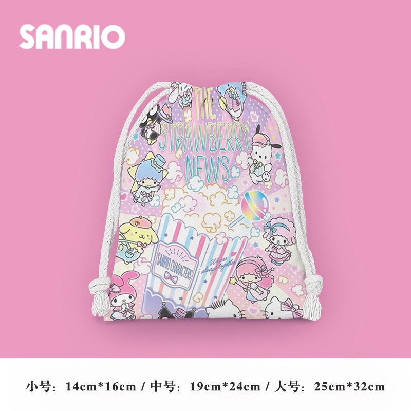 ภาพหน้าปกสินค้ากระเป๋าเครื่องสําอาง กระเป๋าหูรูด ขนาดเล็ก แบบพกพา ลายการ์ตูน Sanrio สําหรับนักเรียน จากร้าน czh9236.th บน Shopee