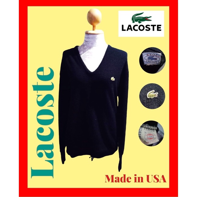 เสื้อไหมพรมlacoste-แท้-งานเก่า-made-in-usa-มือสอง