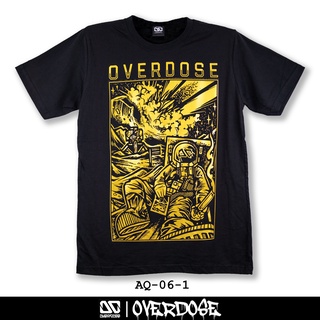 Overdose T-shirt เสื้อยืดคอกลม สีดำ รหัส AQ-06-1(โอเวอโดส)