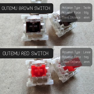 ภาพขนาดย่อของภาพหน้าปกสินค้าOutemu red and brown switch สวิตช์คีย์บอร์ด แมคคานิคอล สวิตช์ ปุ่มกดคีย์บอร์ด เกมมิ่งเกียร์ จากร้าน elec_dit บน Shopee