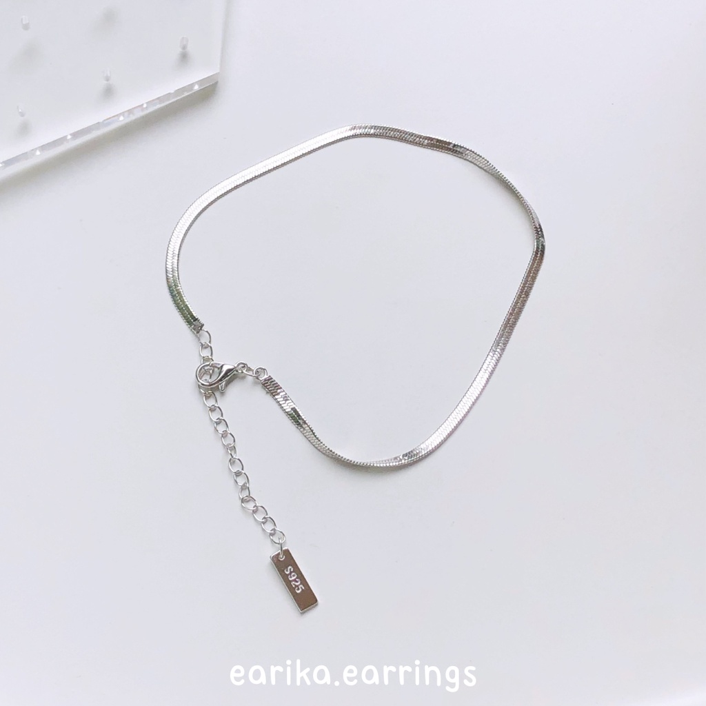 กรอกโค้ด-72w5v-ลด-65-earika-earrings-silver-viber-anklet-สร้อยข้อเท้าลายงูเงินแท้-ปรับขนาดได้