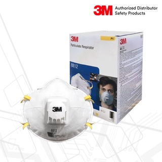 3M™ 8812 หน้ากากป้องกันฝุ่น ละออง พร้อมวาล์วระบายอากาศ P1, 10 ชิ้น/กล่อง