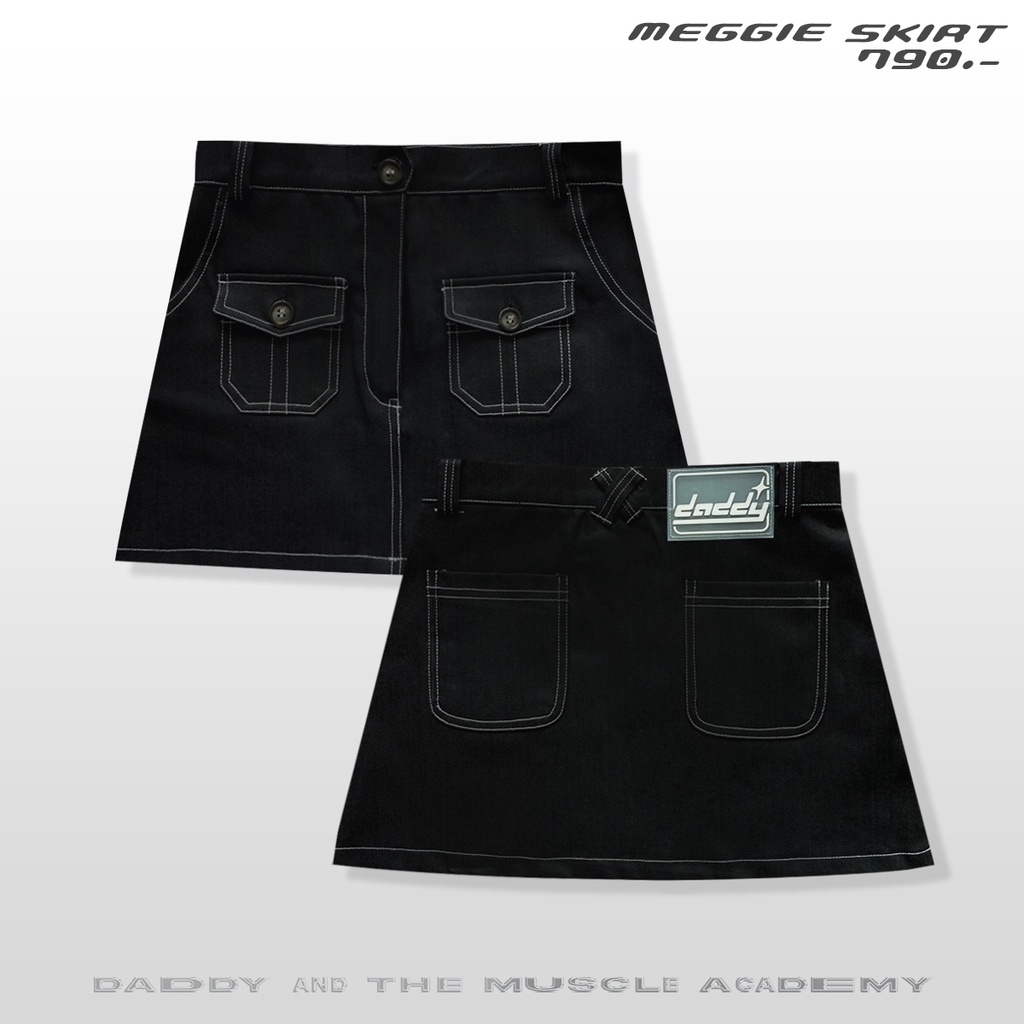 daddy-meggie-skirt-กระโปรงยีนส์-สีดำ