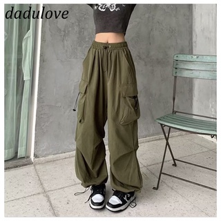 DaDulove💕 New American Ins Overalls Niche Loose Straight Wide-leg Pants Multi-pocket Retro Casual Pants