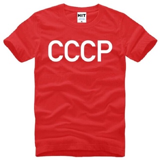 เสื้อยืดแขนสั้น คอกลม ผ้าฝ้าย พิมพ์ลายตัวอักษร CCCP UdSSR Russia แฟชั่นสําหรับผู้ชาย