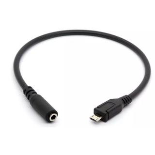 1x Micro USB 5 Pin ชายหญิง3.5มม.Jack AUX Audio Sync อะแดปเตอร์หูฟังสาย30ซม