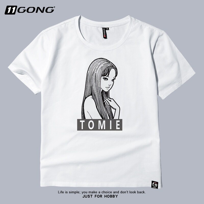 เสื้อยืดแขนสั้นพิมพ์ลายการ์ตูนอะนิเมะฤดูใบไม้ผลิสําหรับผู้ชาย