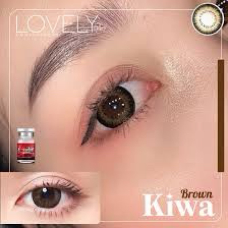 kiwa-brown-lovely-lens-ขนาดbig-บิ๊กอาย-คอนแทคเลนส์-bigeyes