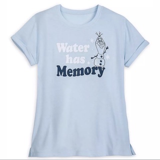 💥พร้อมส่ง💥ใหม่Disney เสื้อยืดผู้หญิงผ้าสบาย (ไซส์ XS) สีฟ้าอ่อนลาย Olaf-Water has Memory- Frozen 2💯💯🏰