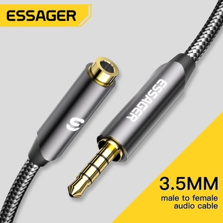 สินค้า Essager สายเคเบิลต่อขยายเสียง แจ็ค Aux ตัวผู้ เป็นตัวเมีย รองรับไมโครโฟน 3.5 มม. สําหรับสมาร์ทโฟน เครื่องเล่น MP3 MP4 แท็บเล็ต