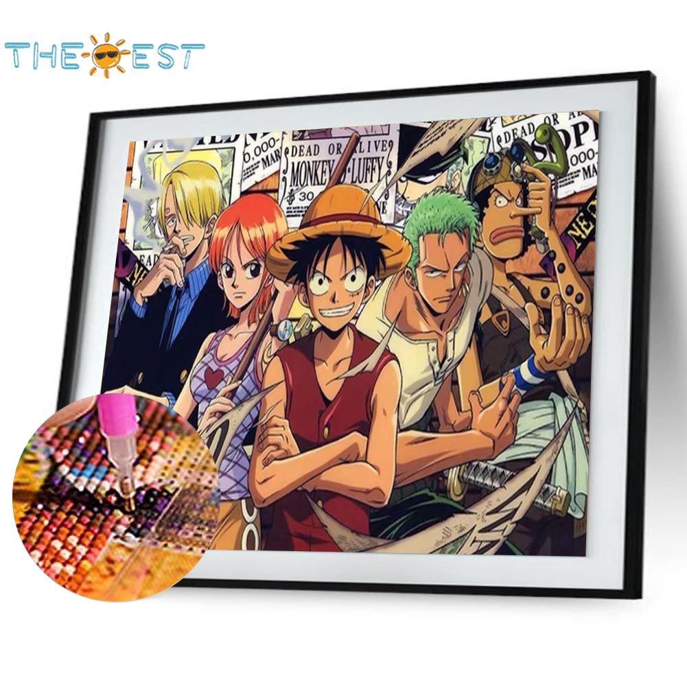 ภาพสินค้าภาพครอสติสคริสตัล ลายอนิเมะญี่ปุ่น One Piece 5 มิติ งาน DIY สำหรับตกแต่งผนัง จากร้าน thebest.th บน Shopee ภาพที่ 1