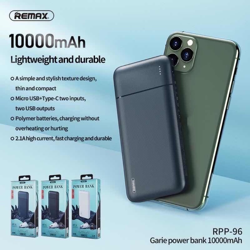 ภาพหน้าปกสินค้าREMAX RPP-96 POWER BANK 10000mAh 2USB แบตสำรองรุ่นใหม่ ล่าสุด พร้อมส่ง จากร้าน fa0635048437 บน Shopee