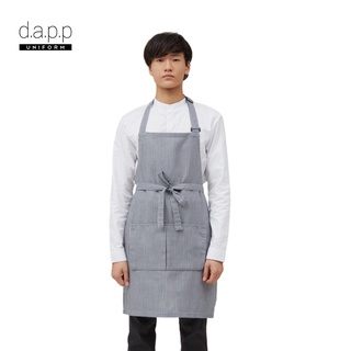 ภาพหน้าปกสินค้าdapp Uniform ผ้ากันเปื้อน เต็มตัว ลายริ้วเลเซอร์ Laser Full Body Stripe Apron สีขาวเทา(APNA1034) ซึ่งคุณอาจชอบราคาและรีวิวของสินค้านี้