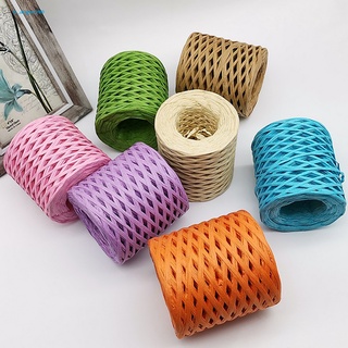 [NE] 1 Roll Raffia Ribbon Hand-knitted Wrapping Raffia Straw Long Lasting