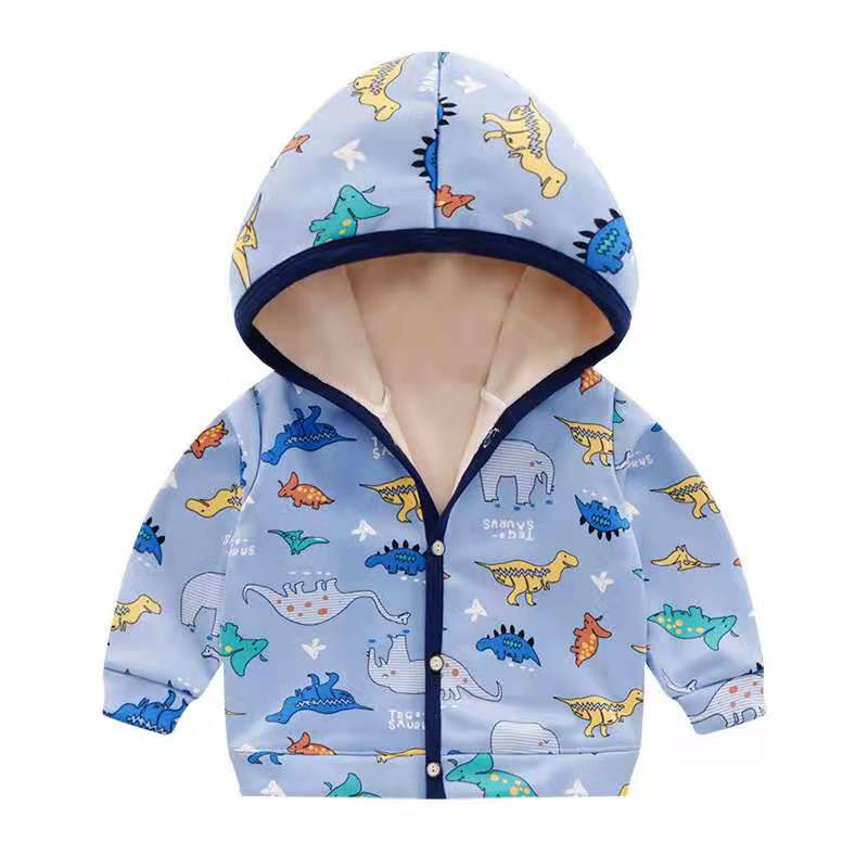 babyonline-y363-d5-แจ็คเก็ตเสื้อกันหนาวสำหรับเด็กมีฮู้ดแบบกระดุมหน้า-ผ้าสำลี-ด้านในขนนิ่มมาก
