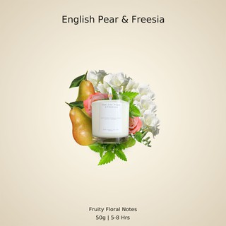 (ลด50.-โค้ดหน้าร้านลด 25 + SKY111CN ลด 25) เทียนหอม Soy Wax กลิ่นJo.L English Pear & Freesia  50g /1.76 oz