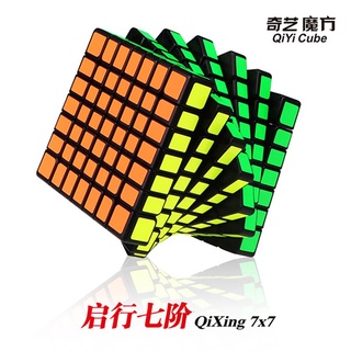 Qiyi ลูกบาศก์ความเร็ว 7x7 7x7x7 พร้อมสติกเกอร์ Qixing S2 สีดํา