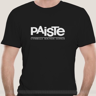 เสื้อยืดคอกใหม่ เสื้อยืดลําลอง ผ้าฝ้าย 100% แขนสั้น พิมพ์ลายเครื่องดนตรี Paiste Cymbals สีดํา แฟชั่นสําหรับผู้ชาย คู่รัก