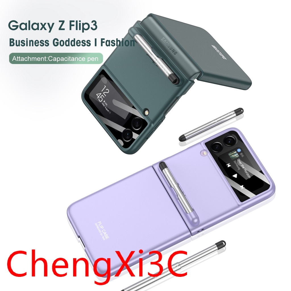 ซื้อเปลือกแล้วส่งปากกา-galaxyz-flip-3-เคสโทรศัพท์-ฟิล์ม-เคสแบบบูรณาการ-บานพับกลาง-เคสป้องกัน-one-piece-มาพร้อมที่วางปากกา-ฟรีสไตลัส-พับเก็บได้