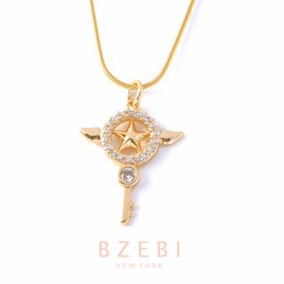 Bzebi สร้อยคอ แฟชั่น ทอง ผู้หญิง เพชร สแตนเลส ไทเทเนียม สไตล์เกาหลี necklace 18k สําหรับผู้หญิง 242n