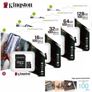 (ของแท้100%)Kingston Memory Card Micro SD 16GB 32GB 64GB 128GB Class 10 คิงส์ตัน เมมโมรี่การ์ด ใช้ได้