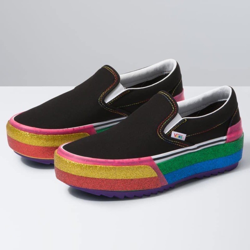 Platform glitter vans deals