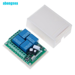 Abongsea Dc 12v 10a 433mhz 4ch รีเลย์รับสัญญาณ สวิตช์ควบคุมระยะไกลไร้สาย