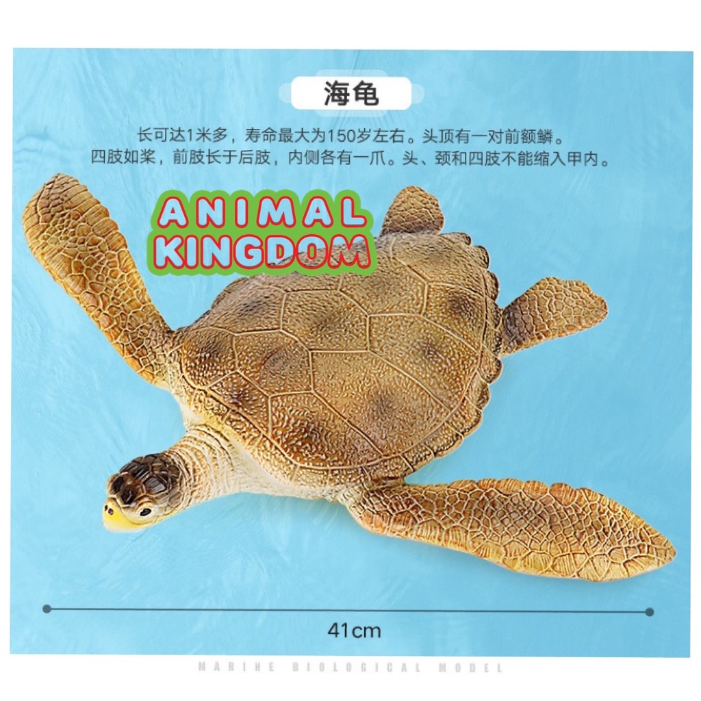 animal-kingdom-โมเดลสัตว์-เต่าทะเล-น้ำตาล-ขนาด-41-00-cm-แบบนิ่ม-จากสงขลา