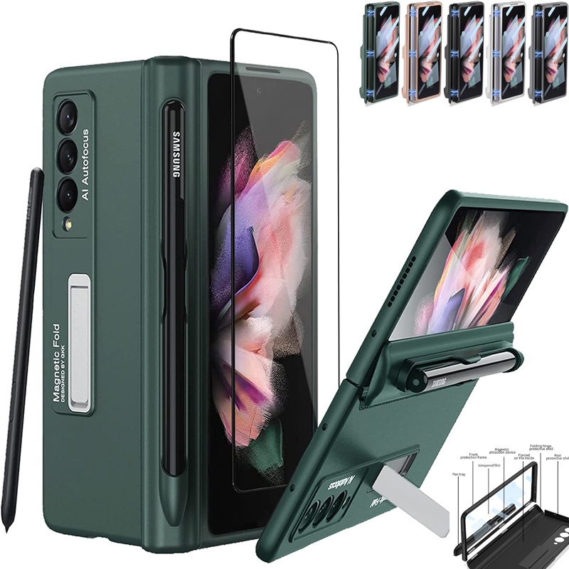 s-pen-slot-case-for-samsung-galaxy-z-fold-3-5g-with-center-hinged-hinged-cover-and-z-fold-2-casing-without-pen