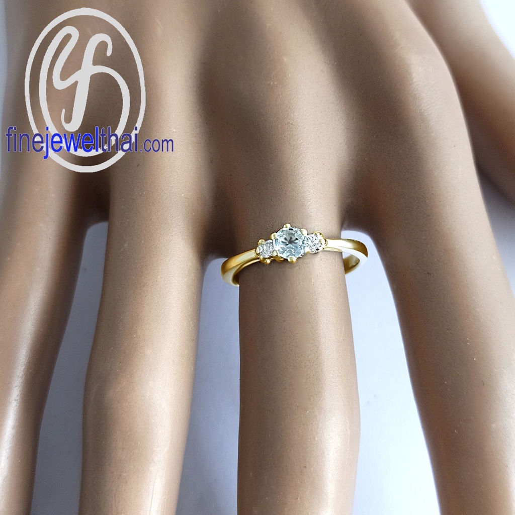finejewelthai-แหวนอะความารีน-แหวนเงินแท้-พลอยประจำเดือนเกิด-aquamarine-birthstone-silver925-ring-r1182aq-g-pg