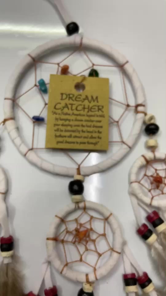 พร้อมส่ง-dream-catcher-ดรีมแคชเชอร์-ตาข่ายดักฝัน-ตาข่ายดักฝันร้าย-เครื่องรางดักฝัน-ขนาด-9-ซม