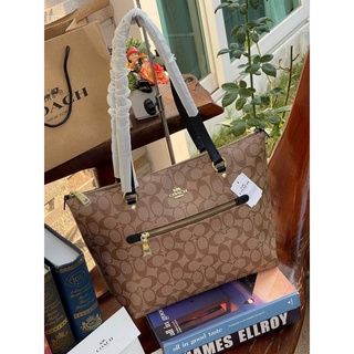 (แท้ 💯%‼ Factory) COACH GALLERY TOTE IN SIGNATURE CANVAS