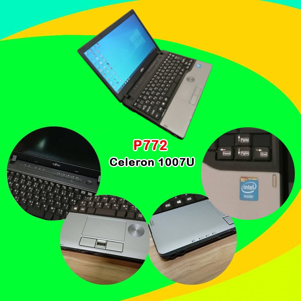 โน๊ตบุ๊คมือสอง-notebook-fujitsu-lifebook-รุ่น-p772-intel-celeron-b800-1-50-ghz-ram-4-g-hdd-320-g-ขนาด-12นิ้ว