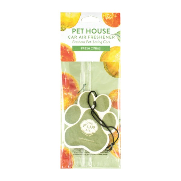 Pet House Car Air Freshener (Fresh citrus) แผ่นน้ำหอม แขวนในรถ กลิ่นส้ม
