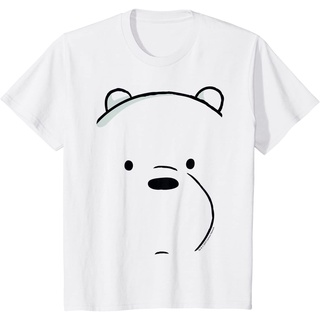 เสื้อยืดผ้าฝ้ายพรีเมี่ยม เสื้อยืด พิมพ์ลาย CN We Bare Bears Ice Bear ขนาดใหญ่