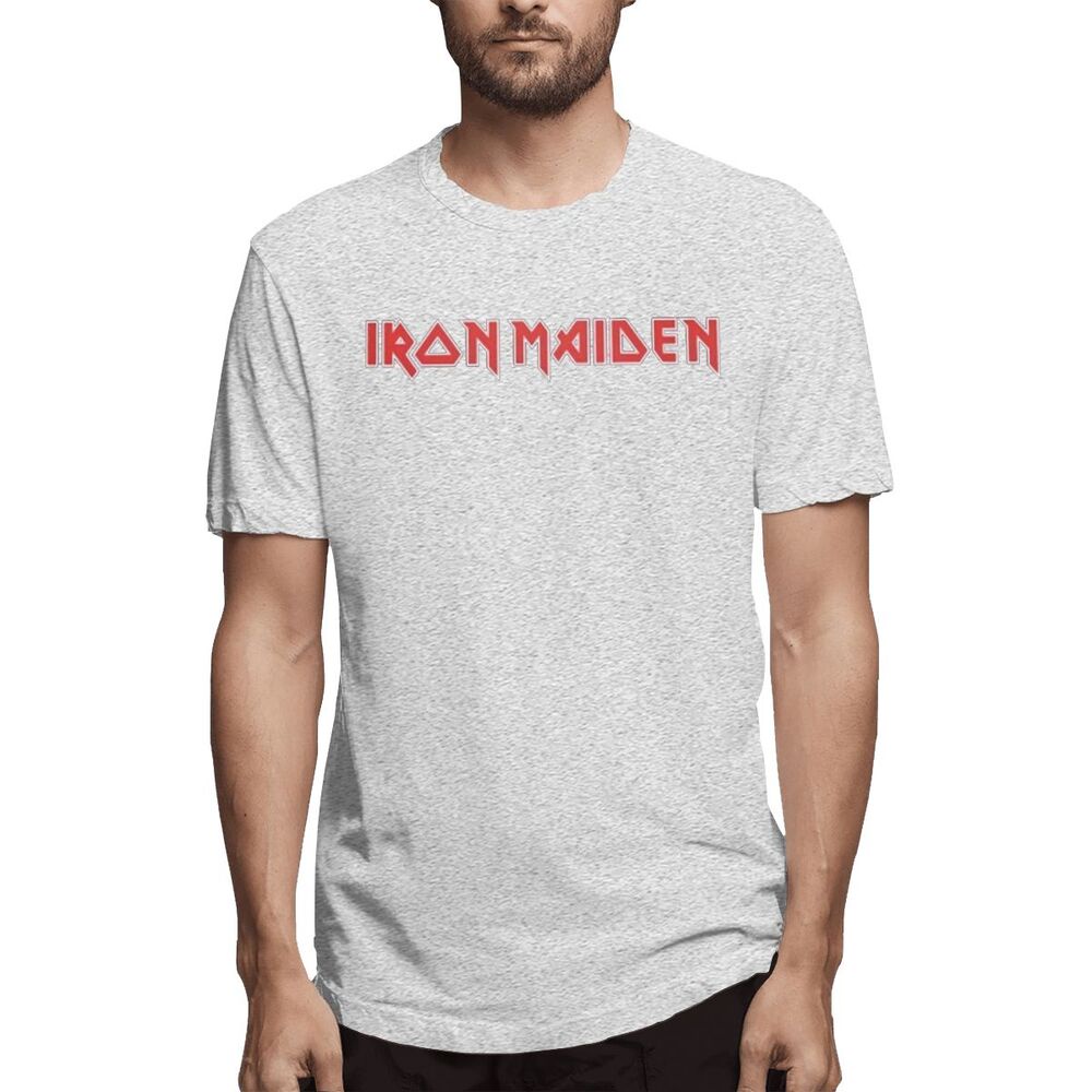 เสื้อยืด-พิมพ์ลายโลโก้-iron-maiden-สีเทาเข้ม-ดีไซน์แปลกใหม่-สุดเท่