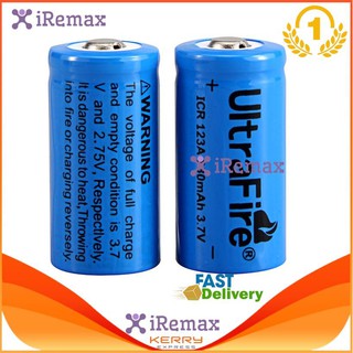 ภาพหน้าปกสินค้า[1pc] New iRemsx 16340 / CR123A / LC16340 Lithium Battery 1500 mAH 3.7V Rechargeable Li-ion Battery-Blue 1 ก้อน ที่เกี่ยวข้อง
