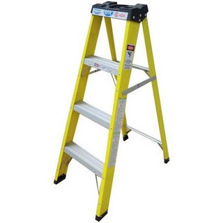 4Ladder with alu step &amp; fiberglass rail บันไดกันไฟ LITE FG303 4 ฟุต สีดำ-เหลือง บันไดทรงA บันได เครื่องมือช่างและฮาร์ดแ