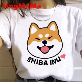 Kawaii Japanese Shiba Inu T Shirt Women Funny Animal Dogs Summer Tops Cartoon Harajuku Graphic Hip Hop Tshirt Women 47TN