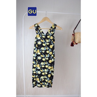 🍍 GU x Cotton Dress สภาพใหม่ ลายน่ารัก • อก 32 ยาว 33.5 ป้าย  M • ตำหนิ : - • Code : 0024(4)
