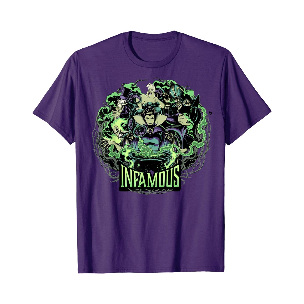 เสื้อยืดผ้าฝ้ายพิมพ์ลายขายดี-เสื้อยืดพิมพ์ลาย-disney-villains-infamous-evil-group