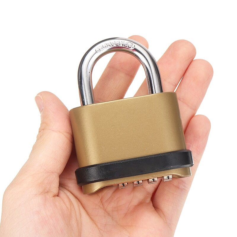 กุญแจรหัสทองเหลือง-4-หลัก-รหัสตัวเลข-ห่วงเหล็กชุบแข็งหนา-6-มม-4-dial-combination-padlock-password-lock-coded-security