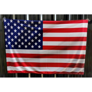  พร้อมส่ง ผ้าตกแต่งผนัง(ผ้าหนากว่าธงทั่วไป) ผ้าธง อเมริกา สหรัฐอเมริกา USA