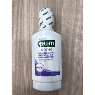 น้ำยาบ้วนปากผสมฟลูออไรด์สำหรับผู้ที่จัดฟันหรือใส่อุปกรณ์จัดฟัน GUM ORTHO MOUTHRINSE 300 มล ช่วยให้ฟันแข็งแรงป้องกันฟันผุ