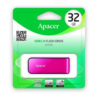 สินค้า Apacer AH334 USB2.0 แฟลชไดร์ฟ 32GB สีชมพู (Apacer AP32GAH334P-1)