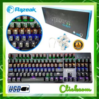 Razeak Gaming Keyboard รุ่น RK-X04 # คีย์บอร์ดเกม Mechanical Blue switch