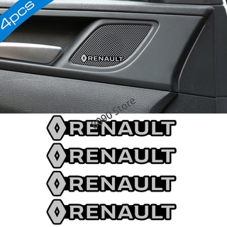 สติกเกอร์โลโก้รถยนต์ อัลลอย ลายโลโก้ Renault Megane Scenic Duster logan 4 ชิ้น ต่อชุด