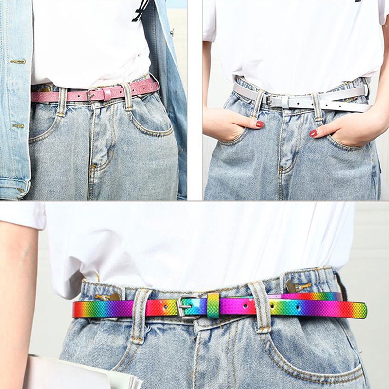 ailigap-เข็มขัดหนังเทียม-แต่งกลิตเตอร์-สีชมพู-90-1-6-ซม