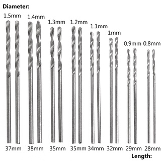 Com* ชุดดอกสว่านเกลียว HSS เหล็ก สีขาว 0.8-1.5 มม. สําหรับเครื่องเจียรไฟฟ้า 16 ชิ้น